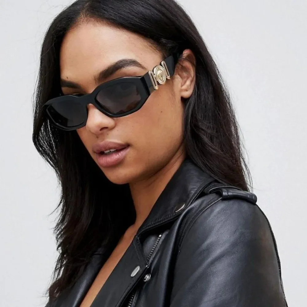 NEW Versace VE4361 GB1/87 Unisex Medusa Biggie Black Grey Oval Unisex Sunglasses